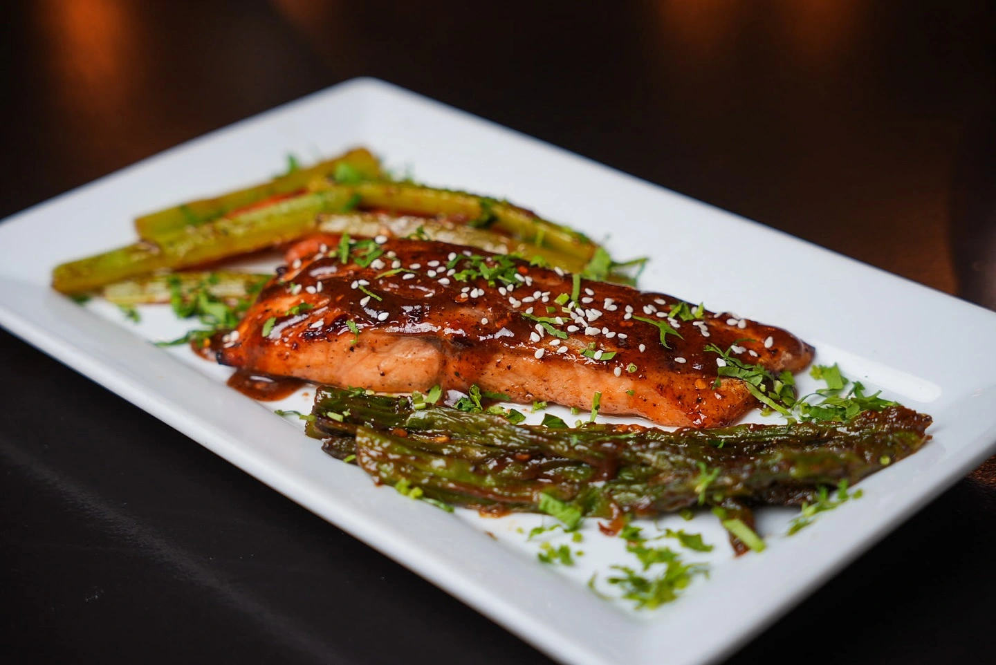 Tamarind Honey Glazed Salmon at BiRA 17 Calgary 17th Ave